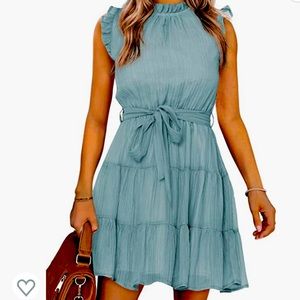 Happy Sailed Ruffle Tiered Flowy Chiffon Dress